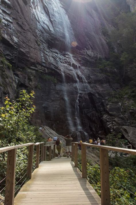 11 Incredible Hikes In Under 5 Miles Everyone In North Carolina Should Take Chimney Rock State Park, North Carolina Vacations, Chimney Rock, North Carolina Travel, Nc Mountains, North Carolina Mountains, Waterfall Hikes, Mountain Town, Summer Bucket