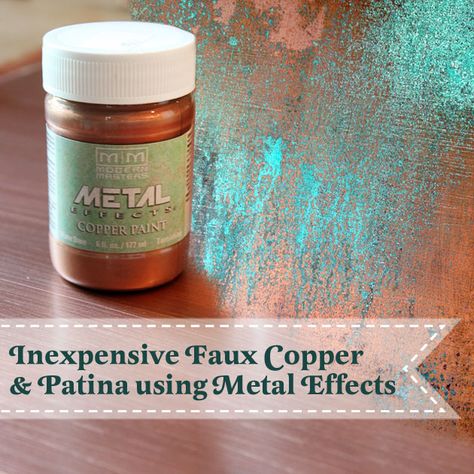 Patina Paint, Patina Metal, Copper Paint, Diy Wand, Faux Painting, Modern Masters, Copper Patina, Faux Finish, Paint Furniture