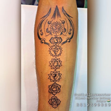 7chakras Tattoo, 7 Chakras Tattoo, Chakras Tattoo, Silent Warrior, Hamsa Hand Tattoo, Sanskrit Symbols, Om Tattoo Design, Chakra Tattoo, Mystical Tattoos