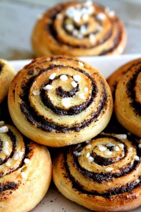 Sourdough Poppy Seed Swirls (Alice’s Mohnschnecken) – A Cup of Sugar … A Pinch of Salt Sourdough Poppy Seed Bread, Poppy Seed Roll, Poppy Seed Bread, Seed Muffins, Pearl Sugar, Poppy Seed Muffins, Breakfast Sweets, Pastry Brushes, Sourdough Recipes