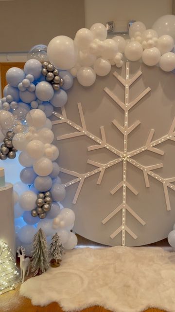 Events Aholic LLC 🦅 on Instagram: "✨Winter Wonderland ✨ #winterwonderlandtheme #winterwonderland" Christmas Winter Wonderland Decorations, Winter Snow Decorations, Winter Wonderland Party Diy, Diy Winter Wonderland Backdrop, Winter Wonderland Party Theme For Kids, Winter Wonderland Semi Formal, Winter Ballon Arch, Snow Themed Party Decorations Winter Wonderland, Snowflake Christmas