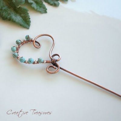 Wire Wrapped Hair Pins, Wire Wrap Hair Accessories, Hair Pins Diy, Wire Bookmarks, Wire Jewelry Rings, Handmade Hair Clip, Beaded Bookmarks, Wire Wrapped Jewelry Diy, Wire Work Jewelry