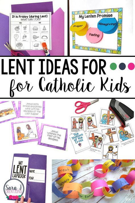 Ideas, freebies, products and more to make Lent with Catholic kids more engaging, hands-on and focused on Jesus while we prepare for Easter. Teaching Religion Catholic Lesson Plans, Lent Ideas, Liturgical Living, Liturgical Seasons, 2nd Grade Teacher, Sunday School Activities, Education Activities, Catholic Kids, Religious Education