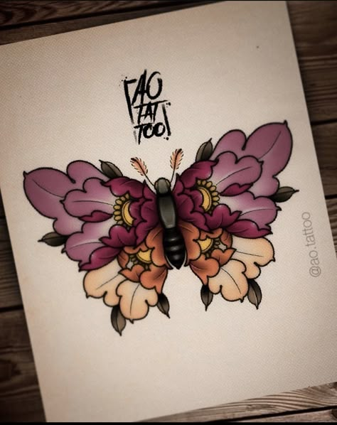 Neo Tattoo, Traditional Tattoo Flowers, Moth Tattoo, Floral Tattoo Design, Tattoo Portfolio, 1 Tattoo, Japanese Tattoo Art, Neo Traditional, Dope Tattoos