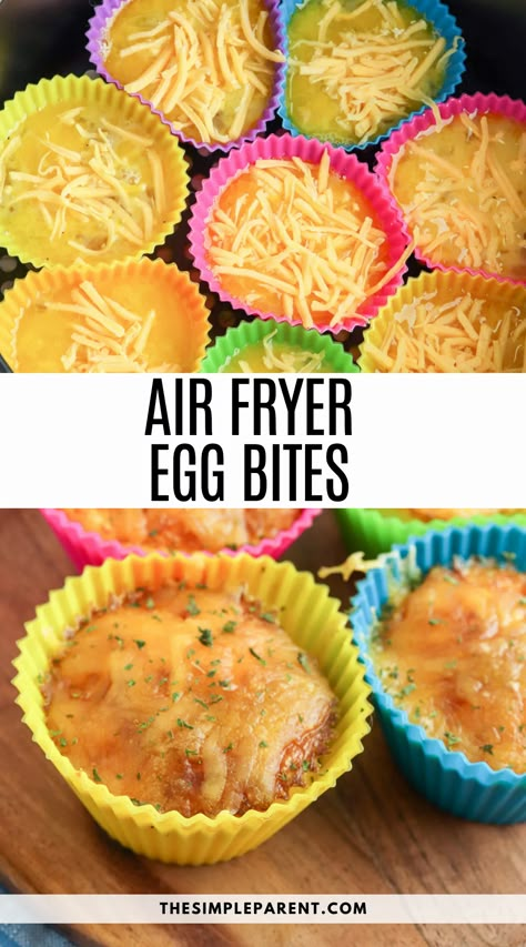 Air Fryer Egg Bites (Easy, Protein Packed Breakfast!) Air Fryer Egg Bites, Nut Free Breakfast, Soup And Salad Combo, Egg Cups Recipe, New Air Fryer Recipes, Starbucks Egg Bites, Air Fryer Breakfast, Egg Bites Recipe, Cooking Decorating