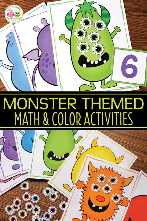 Halloween Preschool Games Activities, Math Monster Activity, Halloween Activities For Preschool Math, Fun Counting Activities Preschool, Prek Learning Activities Halloween, October Small Group Activities, Preschool Math Halloween Activities, Halloween Numeracy Activities Preschool, Non Halloween Activities