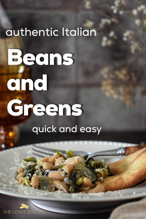 Healthy Italian Beans and Greens Recipe Beans And Greens Recipe, Greens And Beans, Beans And Greens, Italian Beans, Italian Side Dishes, Homemade Vegetable Broth, Recipe Italian, Healthy Italian, Classic Italian Dishes