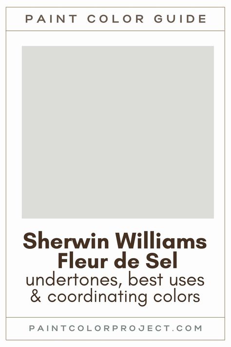 Sherwin Williams Fleur de Sel paint color guide Sherwin Williams Gypsum, White Flower Sherwin Williams, Fleur De Sel Sherwin Williams Bathroom, Fleur De Sal Sherwin Williams, Sherwin Williams Faded Flax Flower, Fleur De Sel Sherwin Williams Kitchen, Fluer De Sel Sherwin Williams Bedroom, Fluer De Sel Sherwin Williams, Flyer De Sel Sherwin Williams