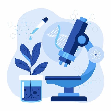 Flat biotechnology concept illustration | Free Vector #Freepik #freevector Biotechnology Art Design, Science And Technology Illustration, Biotechnology Art, Science Graphics, Science Prints, Science Vector, Cyberpunk Tattoo, Technology Illustration, Science Design