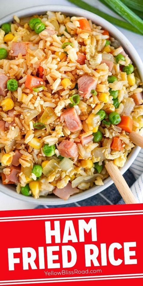 Ham Rice Recipes, Meals Made With Rice, Leftover Ham And Rice Recipes, Ham Rice Casserole, How To Make Fried Rice With Leftover Rice, Ham Fried Rice Easy, Fried Rice Ham, Ham Fried Rice Recipe Easy, Fried Rice From Leftover Rice