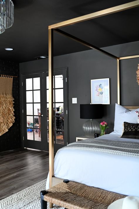 A Special Makeover with Sherwin-Williams 2021 Color Of The Year | SG Style Bronze Bedroom, Blue And Gold Bedroom, Urbane Bronze, Transitional Bedroom, Gold Bedroom, Luxury Bedroom Master, Ranch Style Homes, Dreamy Bedrooms, Canopy Bed