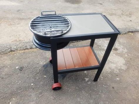 Barbeque Grill Design, Diy Wood Stove, Barbecue Design, Diy Grill, Bbq Table, Welded Furniture, Diy Bbq, Shop Barndominium, Bbq Grill Design