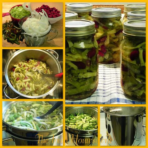 Four Bean Salad, Canning Beans, 3 Bean Salad, Three Bean Salad, Canning Ideas, Home Canning Recipes, Canning Vegetables, Canning Food Preservation, Bean Salad Recipes