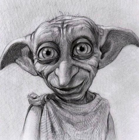 Dobby did look familiar Harry Potter Portraits, Pop Culture Tattoos, Harry Potter Sketch, Culture Tattoos, Harry Potter Art Drawings, Harry Potter Painting, Dobby Harry Potter, Pencil Sketch Images, Harry Potter Drawings