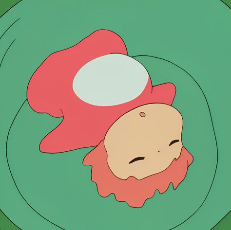 Ponyo Simple Drawing, How To Draw Ponyo Studio Ghibli, Ponyo Cute Drawing, Ponyo Profile Pic, Ponyo Fish Form, Ponyo Painting Easy, Ghibli Easy Painting, Ponyo In Bucket, Ponyo Bowl