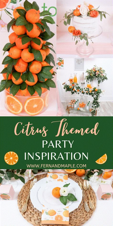 Citrus Dessert Table, Oranges Themed Party, Cutie Dessert Table, Little Cutie Baby Shower Table Decor, Summer Dessert Table Ideas, Citrus Party Decor, Cutie Baby Shower Table Setting, Citrus Bridal Shower Theme Decor, Citrus Themed Baby Shower Ideas