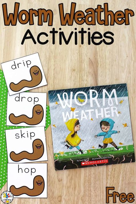 Worms Preschool, Summer Literacy Activities, Early Education Activities, Worm Crafts, Weather Book, Weather Books, Insects Preschool, Bugs Preschool, Forest School Activities