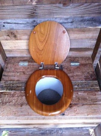 How to Build an Outhouse From Pallets: 12 Steps Pallet Outhouse, Build An Outhouse, How To Build An Outhouse, Outhouse Diy, Building An Outhouse, Outhouse Plans, Wooden Toilet Seats, Wood Toilet Seat, Shelf Cover