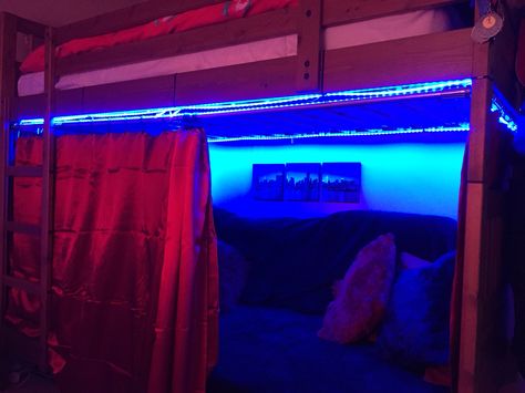 Summer project Dylan's Man Cave on the bottom bunk Bottom Bunk Decor, Bottom Bunk Ideas, Bottom Bunk Bed Decorating Ideas, Bunk Bed Aesthetic, Bunk Bed Fort, Bunk Bed Decor, Bunk Bed Decorating Ideas, Bed Fort, Modern Bunk