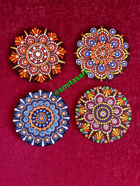 Mini Lippan Art Design, Mini Lippan Art, Lippan Art Design, Painting Coasters, Mandala Jewelry, Easy Mandala Drawing, Coaster Art, Lippan Art, Mandala Design Pattern