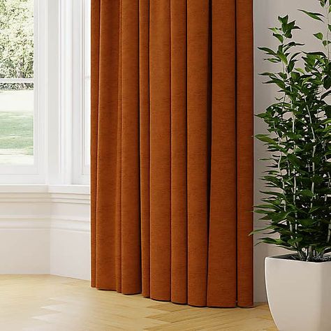 Kensington Made to Measure Curtains | Dunelm Burnt Orange Curtains Living Rooms, Rust Curtains, Burnt Orange Curtains, Curtains Dunelm, Orange Curtains, Room 2023, Pleat Curtains, Pinch Pleat Curtains, Bedroom Curtains