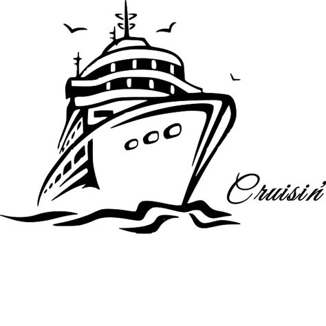 Cruise Ship Tattoo Ideas, Cruise Ship Tattoo, Cruise Ship Drawing, Cruise Tattoo, Cruse Ship, Ship Illustration, Wave Drawing, Card Making Designs, Cadeau Parents