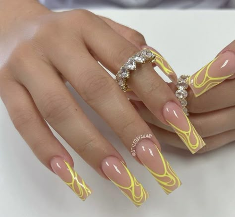 Classy Nude Nails, Acrylic Nails Yellow, Neon Yellow Nails, Yellow Nail Art, Yellow Nails Design, April Nails, Professional Manicure, Nail Drills, Nude Nail