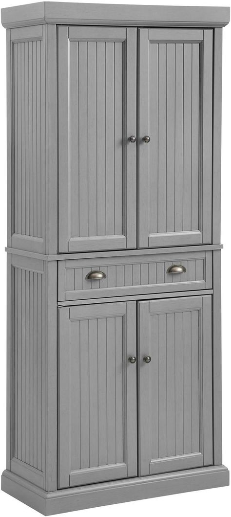 Stand Alone Pantry Cabinet Wood, Stand Alone Pantry Cabinet, Stand Alone Kitchen Pantry, Stand Alone Pantry, Standing Pantry, Kitchen Cabinets Storage Organizers, Seaside Kitchen, Kitchen Pantries, Kitchen Storage Cart