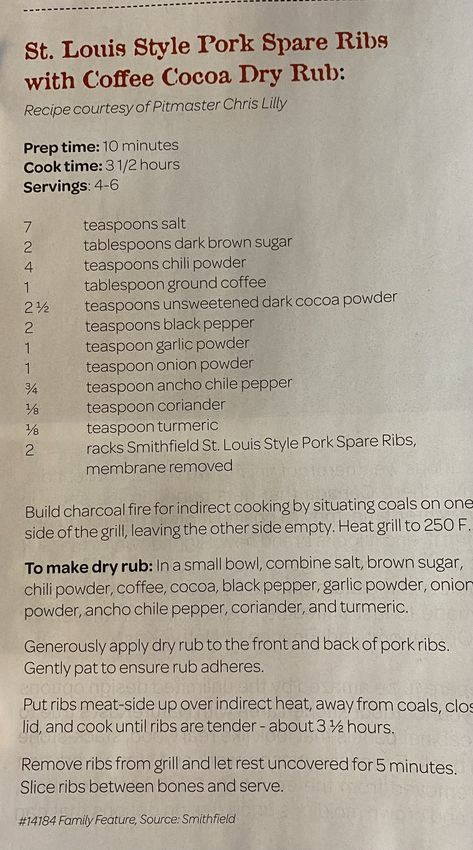 Coffee rub ribs Coffee Rub, Pork Spare Ribs, Chile Pepper, Spare Ribs, Dry Rub, Coffee Grounds, Chili Powder, Onion Powder, Cocoa Powder