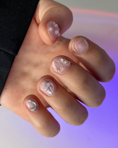 Ногти маникюр идеи дизайна ногтей короткие розовые нежные nails Deco Nails Kawaii, Short Crazy Nails, Crazy Short Nails, Stop Biting Your Nails, Short Nails Inspo, Manicure Pedicure Ideas, Slay Nails, Nail Cute, Pedicure Ideas