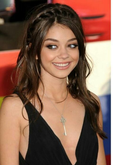 Sarah Hyland Massie Block, Braids Prom, Haley Modern Family, Under Braids, Hairstyle For Prom, Halo Braid, Tree Braids, Sarah H, Braided Prom Hair