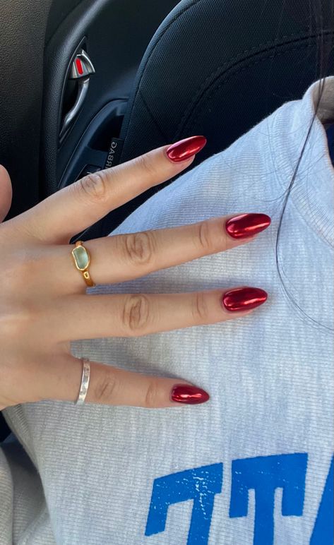 red nails
chrome nails
red chrome nails
nail inspo
chrome mail ideas
acrylic nails Red Nails Holographic, Ruby Red Chrome Nails, Ted Chrome Nails, Red Crome Nails Almond, Trendy Nail Inspo Winter, Trendy Almond Acrylic Nails, Red Chrome Nails Coffin, Red Crome Nails Design, Red Chrome Nails Short