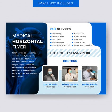 Medical horizontal flyer template design Vector | Premium Download Horizontal Flyer Design, One Pager Design, Medical Poster, Real Estate Banner, Naming Your Business, Business Card Psd, Flyer Design Inspiration, Powerpoint Presentation Design, Booklet Design