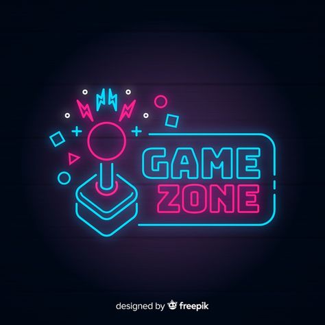 Neon lights vintage gaming logo | Premium Vector #Freepik #vector #logo #vintage #technology #circle Game Zone, Game Wallpaper Iphone, Game Logo Design, New Retro Wave, Neon Logo, Gaming Logo, Neon Design, Neon Wallpaper, Hand Logo