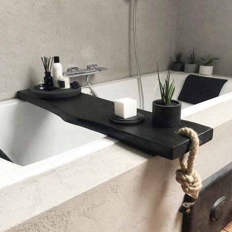 White Wooden Bath Caddy / Bath Shelf / Bath Accessories / | Etsy Wood Bath Tray, Bath Board, Black Bathroom Decor, Bathtub Caddy, Bath Table, Bath Shelf, Bad Accessoires, Black Bathroom Accessories, Corner Bath