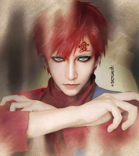 Gaara from Naruto Shippuden Naruto Hurricane Chronicles cosplayed by 陆鹫 贰黑_Lu Jiu ~.~ Gaara Cosplay, Cosplay Naruto, Naruto Gaara, Epic Cosplay, Naruto Cosplay, Digital Portrait Art, Male Cosplay, Sarada Uchiha, Cosplay Characters