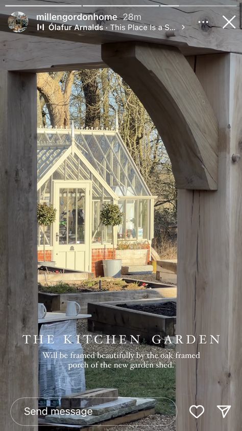 Lydia Elise Millen House, Lydia Millen, Materials Board, Fenced Vegetable Garden, Glass Houses, Lake Garden, Corner Bench, Garden Inspo, Farm Lifestyle