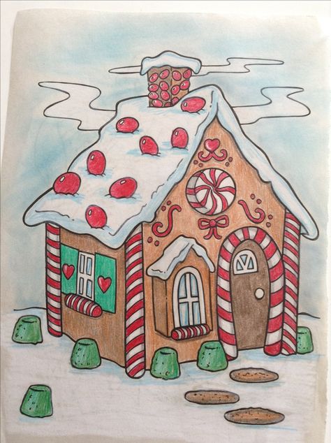 Gingerbread Family Drawing, Christmas Gingerbread House Art, Christmas Ideas For Drawing, Christmas Drawing Ideas Aesthetic, Christmas Gingerbread House Drawing, Gingerbread Houses Drawing, What To Draw For Christmas, Gingerbread House Drawing Ideas, Gingerbread House Sketch