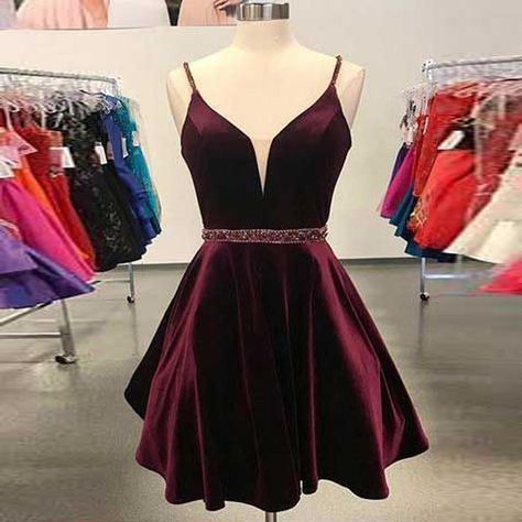 Cheap Cocktail Dresses, Buy Directly from China Suppliers:New Fashion 2018 Burgundy Cocktail Dress A Line Sexy V Neck Satin Mini Party Special Occassion Elegant Dresses vestido coctel Enjoy ✓Free Shipping Worldwide! ✓Limited Time Sale ✓Easy Return. Prom Dresses Maroon, Maroon Homecoming Dress, Velvet Homecoming Dress, Burgundy Cocktail Dress, Burgundy Homecoming Dresses, Prom Dresses Simple, Mode Turban, Short Prom Dresses, V Neck Prom Dresses