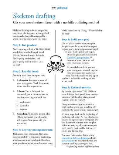 Skeleton drafts: A better way to outline novels - Authors A.I. Book Writing Outline Tips, Skeleton Draft Writing, How To Write An Outline, Outlining A Book, How To Come Up With A Plot For A Book, How To Write A Plot Outline, Book Plot Outline, Fantasy Book Outline, Book Writing Outline