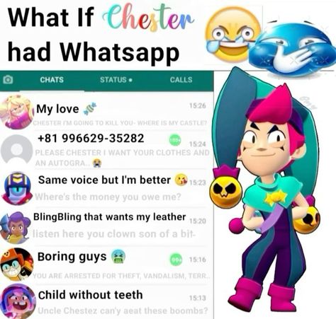 #brawlstar #chester #texting #funny #memesdaily #brawlstars #fyp