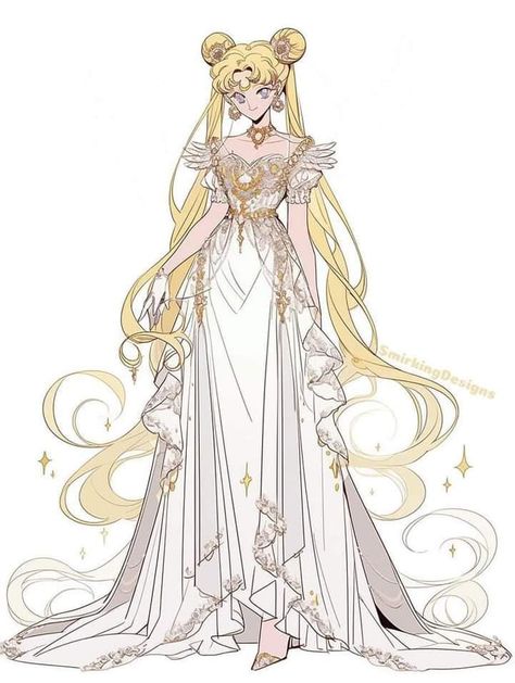 Princess Serenity Fanart, Sailor Moon Dress, Sailor Moon Wedding, Sailor Moon Outfit, Sailor Moon Villains, Princesa Serenity, Neo Queen Serenity, Arte Sailor Moon, Sailor Moon Fan Art