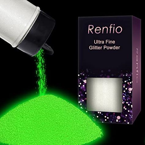 Glow In The Dark Sand, Glow In The Dark Glitter, Green Spray Paint, Bright Nail Art, Glow In The Dark Paint, Glow Green, Dark Paint, Glitter Bomb, Resin Glitter