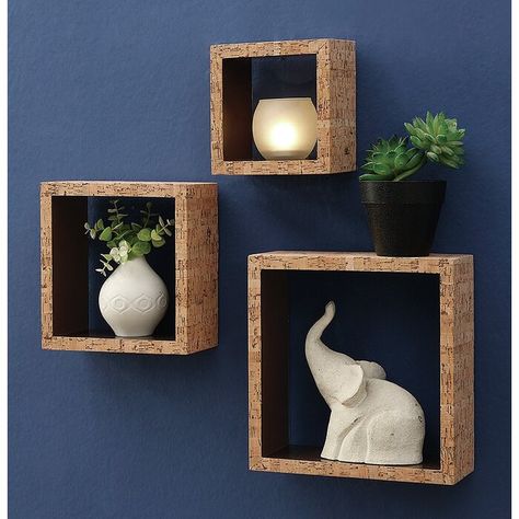 Hallway Shelving, Square Shelves, Home Decorations Ideas, Cube Wall Shelf, Accent Shelf, Wall Cubes, Square Shelf, Wooden Wall Hanging, Cork Wall