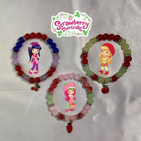 ✨ Strawberry Shortcake Trio Set✨ Available by link in bio to shop 🛍️ #explorepage #strawberryshortcake #cherryjam #appledumpling #braceletsbymar #foryoupage #viral #matchingbracelets #braceletbusiness #beadedbracelets #braceletstacks #braceletsoftheday Strawberry Shortcake Bracelet, Trio Bracelets, Strawberry Bracelet, Apple Dumplings, Diy Bracelet Designs, Bracelets Diy, Bracelet Ideas, Beaded Bracelets Diy, Diy Bracelet