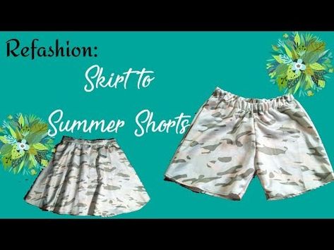 (9) Skirt to Shorts | DIY | Ram Bansil - YouTube Skirt Into Shorts, Make Shorts, Shorts Diy, How To Make Skirt, Diy Shorts, Diy Skirt, Half Slip, Sewing Skirts, A Skirt