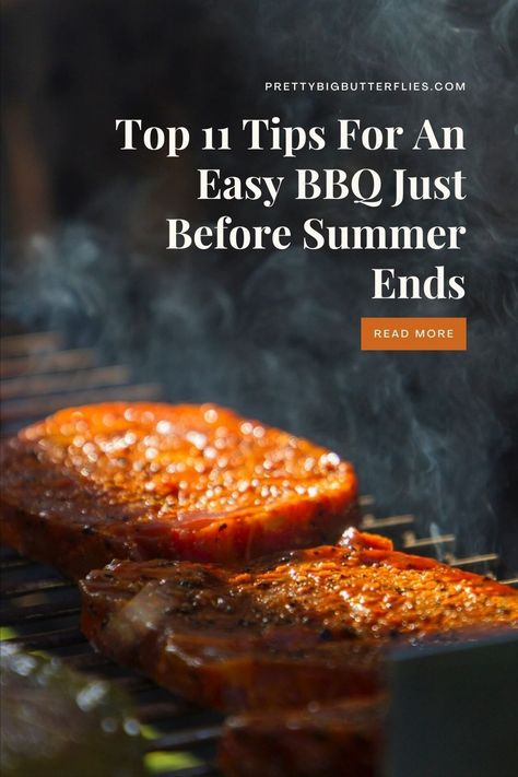 BBQ picnics & BBQ cookouts high up on your agenda this summer? Well, it’s officially barbecue time. Soon, we will be gathering with friends and enjoying delicious dinner bbq food together and at bbq picnics in the scorching sun. There is always room to improve your barbecue game and, with these 11 tips, you can make it a tasty day. So if there's anything to put on top of your bbq list, this is it. Head over to prettybigbutterflies.com for the whole post to take your bbq game to the next level. Bbq List, Autumn Bbq, Make Your Own Burger, Bbq Games, Scorching Sun, Easy Bbq, Bbq Food, Homemade Burgers, Best Meat