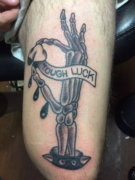 Tough Luck. By Pacman at Witchammer Elkhart IN Luck Tattoos, Luck Tattoo, Tattoos Ideas, Fish Tattoos, Jesus Fish Tattoo, Tattoos, Quick Saves