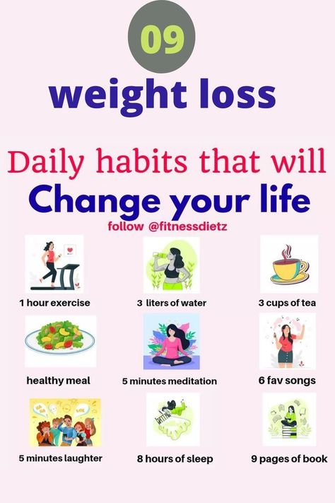 9-Weight Loss Daily Habits That Will Change Your Life Weights For Beginners, Beginner Meal Planning, Healthy Lifestyle Changes, One Day At A Time, Daily Habits, Nutrition Advice, Health Goals, Healthier You, The Change