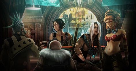 Cyberpunk People, Shadowrun Game, Shadowrun Returns, Cyberpunk Atmosphere, Sci Fi Character Art, Shadowrun Rpg, Cyberpunk Rpg, Night Bar, Star Wars Rpg